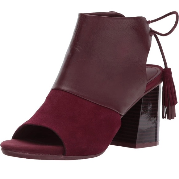 Reaction Kenneth Cole Shoes - NEW Kenneth Cole Reaction Reach The Stars Peep Toe Burgundy Leather Bootie